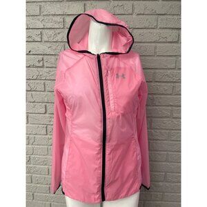 Under Armour Women Coldgear Hooded Pink Raincoat Size XS